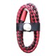 ファッションMicroUSBケーブル 1m チェックレッド IQ-F-M-CH-RD