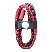 ファッションMicroUSBケーブル 1m チェックレッド IQ-F-M-CH-RD