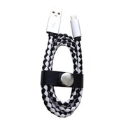 ファッションMicroUSBケーブル 1m チェックホワイト IQ-F-M-CH-WH
