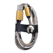 ファッションMicroUSBケーブル 1m ヘビホワイト IQ-F-M-HE-WH