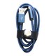 ファッションMicroUSBケーブル 1m レザーブルー IQ-F-M-LE-BL