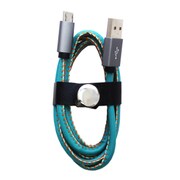 ファッションMicroUSBケーブル 1m レザーグリーン IQ-F-M-LE-GR