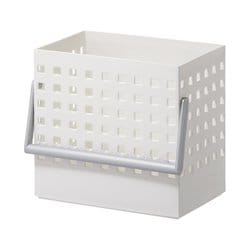 マグネットバスケット コンパクトL タオル掛け付き 小物収納 ホワイト