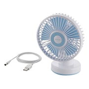 USB扇風機 大型5枚羽根タイプ 電池対応 ブルー FAN-U38BU