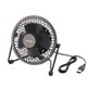 USB扇風機 金網フレーム ブラック FAN-U35BK