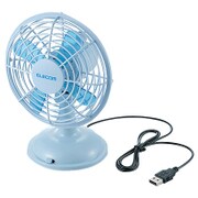 USB扇風機 首振り機能付き ブルー FAN-U36BU