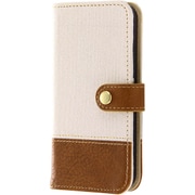 RT-P11FBC2/W [iPhone SE/5s/5 手帳型ケース ファブリック 帆布 オフホワイト]