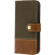 RT-P11FBC2/G [iPhone SE/5s/5 手帳型ケース ファブリック 帆布 カーキ・グリーン]