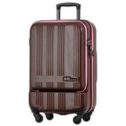 スーツケース フロントオープン 旅行日数目安:2~3泊 52L/58L(拡張時) TSAロック搭載 ブラウン SK-0685-57