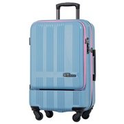 スーツケース フロントオープン 旅行日数目安:2~3泊 52L/58L(拡張時) TSAロック搭載 スカイブルー SK-0685-57