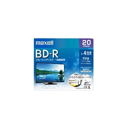 BRV25WPE.20S [録画用BD-R インクジェットプリンター対応 ひろびろ美白レーベル 片面1層(25GB) 20枚]