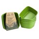4pc Square Bowl Set Green