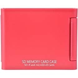 SDメモリーカードケースAS 8枚収納 レッド