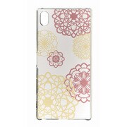 DCS-Z5PSOK-A [Design Clear Case for Xperia Z5 Premium 花模様 切り紙作家矢口加奈子デザイン イエローオーカー×セピア]