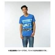 BHQ52-AK1147-J/L [SC トロピカルフォトボーダーTシャツ Lサイズ メンズ ブルー/ホワイト]