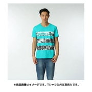 BHQ52-AK1148-J/L [SC トロピカルフォトボーダーTシャツ Lサイズ メンズ ショックグリーン S16/ホワイト]