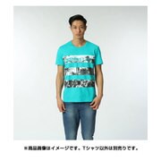 BHQ52-AK1148-J/M [SC トロピカルフォトボーダーTシャツ Mサイズ メンズ ショックグリーン S16/ホワイト]