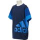 BIK88-AP3706-J150 [KIDS BOYS エッセンシャルズ スーパービッグロゴ Tシャツ ジュニアサイズ 150cm カレッジネイビー]