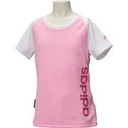 BIM14-AP5050-J130 [KIDS Girls エッセンシャルズ リニアロゴTシャツ キッズ 130 ピンクグロー]