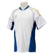 GYJ76-S16956-J2XO [adidas Professional 2ボタンベースボールシャツ J2XO ホワイト×カレッジロイヤル]
