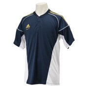 GYJ76-S89940-J/XO [adidas Professional 2 ボタンベースボールシャツ J/XO カレッジネイビー/ホワイト]