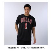 ZC674-S91410-XO [NBA サマーラン ゲームタイム 半袖Tシャツ シカゴブルズ メンズ XOサイズ ブラック]