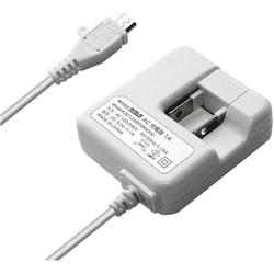 AC充電器 microUSBケーブル一体型 1m 1A 可動式プラグ採用 ホワイト AJ-443
