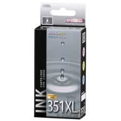互換インクカートリッジ キヤノン BCI-351XLGY グレー（染料） 増量タイプ INK-C351XLB-GY