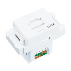 LAN用モジュラーコンセント 扉式ばね付 カテゴリー6（CAT6） ホワイト NDG8088(WW)