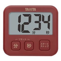 薄型タイマー 最大表示：99分59秒 カウントダウン方式 リピート機能搭載 マグネット付き レッド TD-408-RD