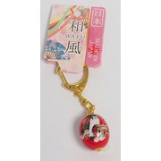 和風なつめ玉キーホルダー赤（役者）