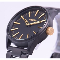 【動作確認済】NIXON 腕時計 セントリー38SS マットブラックゴールド