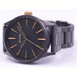 【動作確認済】NIXON 腕時計 セントリー38SS マットブラックゴールド