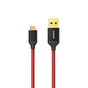 Micro USBケーブル 高耐久ナイロン 0.9m レッド A7115091