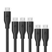 PowerLine MicroUSBケーブル 0.3m×2/0.9m×3/1.8m×1 6本セット ブラック B8133012