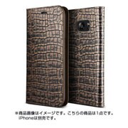 GALAXY S7 Edge 対応 Genuine Croco diary 牛本革レザーケース ダークゴールド