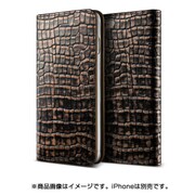 iPhone 6 Plus/iPhone 6s Plus 対応 Genuine Croco diary 牛本革レザーケース ダークゴールド