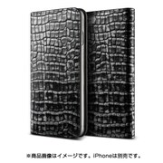 iPhone 6 Plus/iPhone 6s Plus 対応 Genuine Croco diary 牛本革レザーケース ダークシルバー