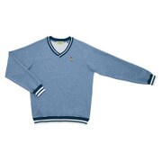 W1402-6-XL [ユニ Vネックトレーナー XLサイズ ブルー杢]