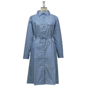 レディース レインコート ロングシャツワンピース シャンブレーブルー WRES21-BL