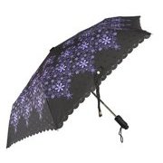 8621 [レディース 折畳傘 クリスタル 50cm ブラック]
