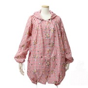 レディース用 レインコート チェック 花 レッド フリー 70769