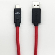 Type-C対応USBストロングケーブル1mブラック/レッド UKJ-C100STG