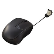 折り畳みコネクタ 巻き取り収納 3ボタンBlueLEDマウス ブラック MUS-UKT122BK