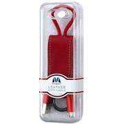 Leather Date Cable MicroUSB Red