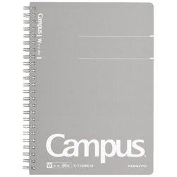 キャンパスツインリングノート 無地 A5（210×148mm） 80枚 カットオフタイプ ス-T134W-M