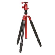 小型アルミ4段三脚 レッド T-004RX＋C-10X SET