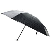 8805 レディース 折畳傘 ドット ブラック 50cm