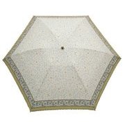 JV-491D [婦人用雨傘 エスニックボーダープリント 折りたたみ傘 55cm ベージュ]