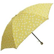 JV-492D [婦人用雨傘 にじみドットプリント 折りたたみ傘 55cm イエロー]